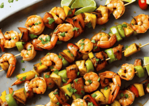 Crevettes marinées au curry et dés de mangue