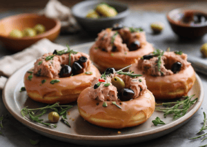 Donuts salés au thon et aux olives