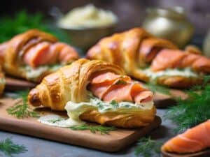 Mini croissants au saumon fumé et fromage frais