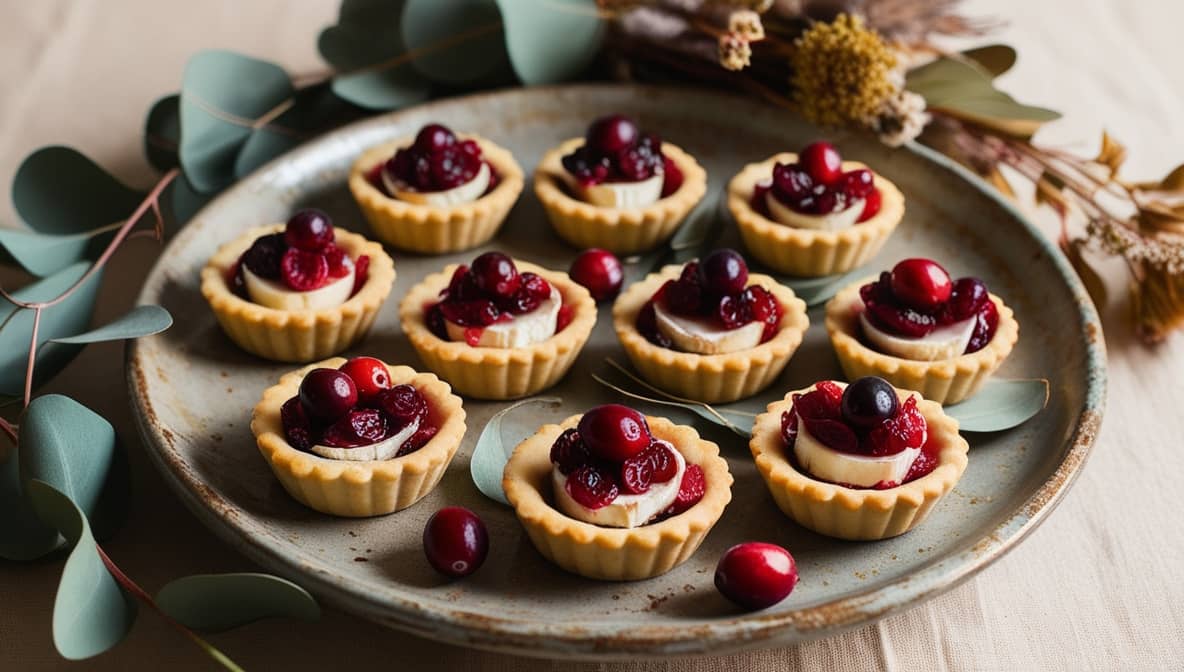 Mini tartelettes aux canneberges et au brie