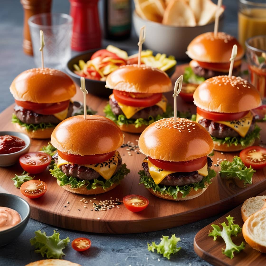 Mini burgers apéritifs faits maison