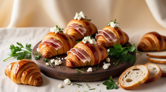 Mini croissants au jambon de Parme et fromage de chèvre