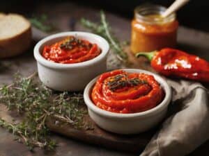 Tartinade de poivrons rôtis au miel et au thym
