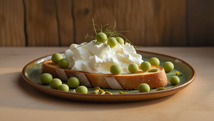 Tartine apéritive au fromage frais et fèves