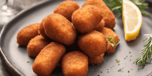 Croquettes de jambon panées et dorées