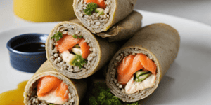 Makis de galette de sarrasin à la truite fumée