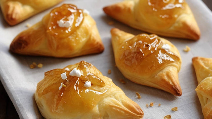 Feuilletés à la poire, au chèvre et au miel