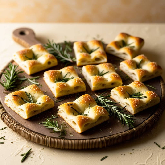 Focaccia au romarin dorée