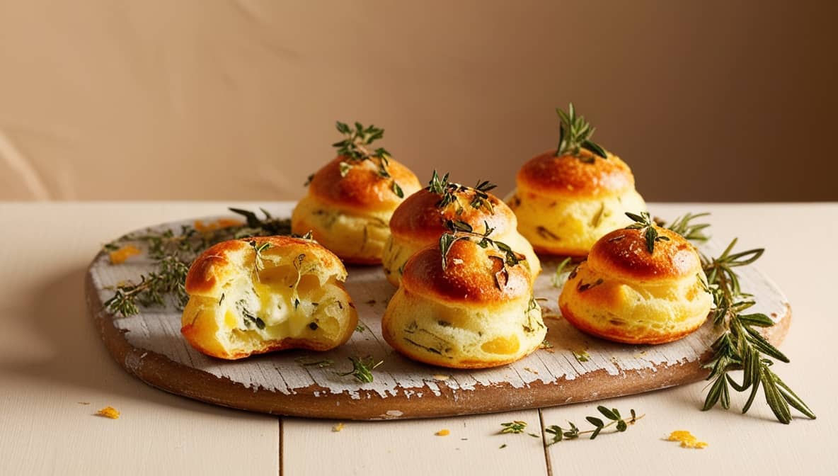 Gougères au fromage et aux herbes fraîches