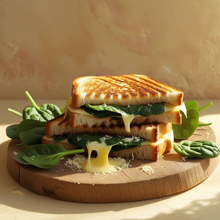 Grilled cheese aux épinards et cheddar