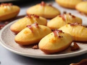 Madeleines salées au fromage à raclette et au bacon